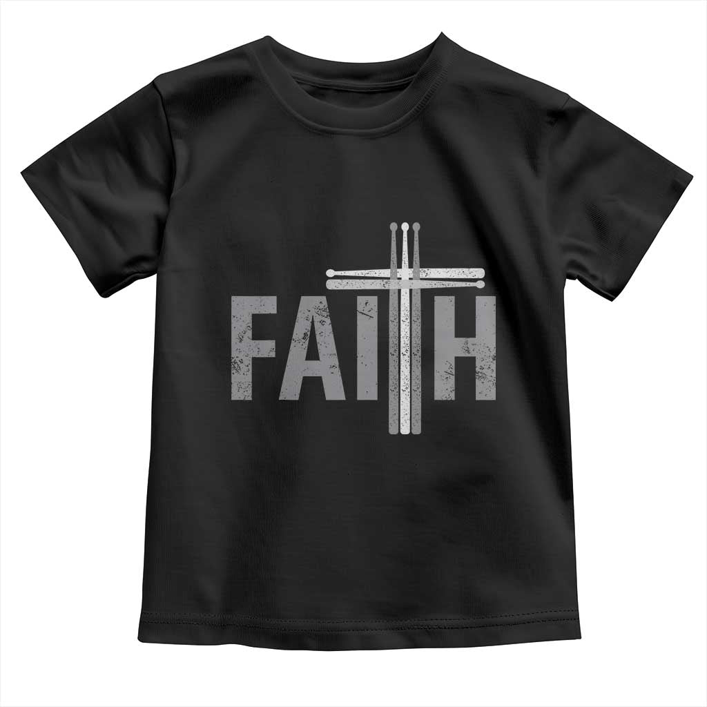 Christian Drummer Toddler T Shirt Faith Drum Stick Cross TS10 Black Print Your Wear