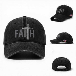 Christian Drummer Washed Cotton Baseball Cap Faith Drum Stick Cross TS10 Washed Cap Universal Fit Black Print Your Wear