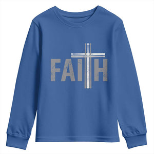 Christian Drummer Youth Sweatshirt Faith Drum Stick Cross TS10 Royal Blue Print Your Wear