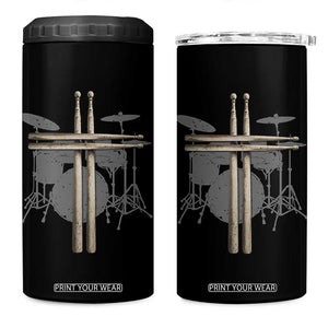 Christian Drummer 4 in 1 Can Cooler Tumbler Drum Sticks Cross Percussionist Jesus Church TS10 One Size: 16 oz Black Print Your Wear