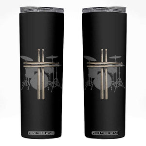 Christian Drummer Skinny Tumbler Drum Sticks Cross Percussionist Jesus Church TS10 Black Print Your Wear