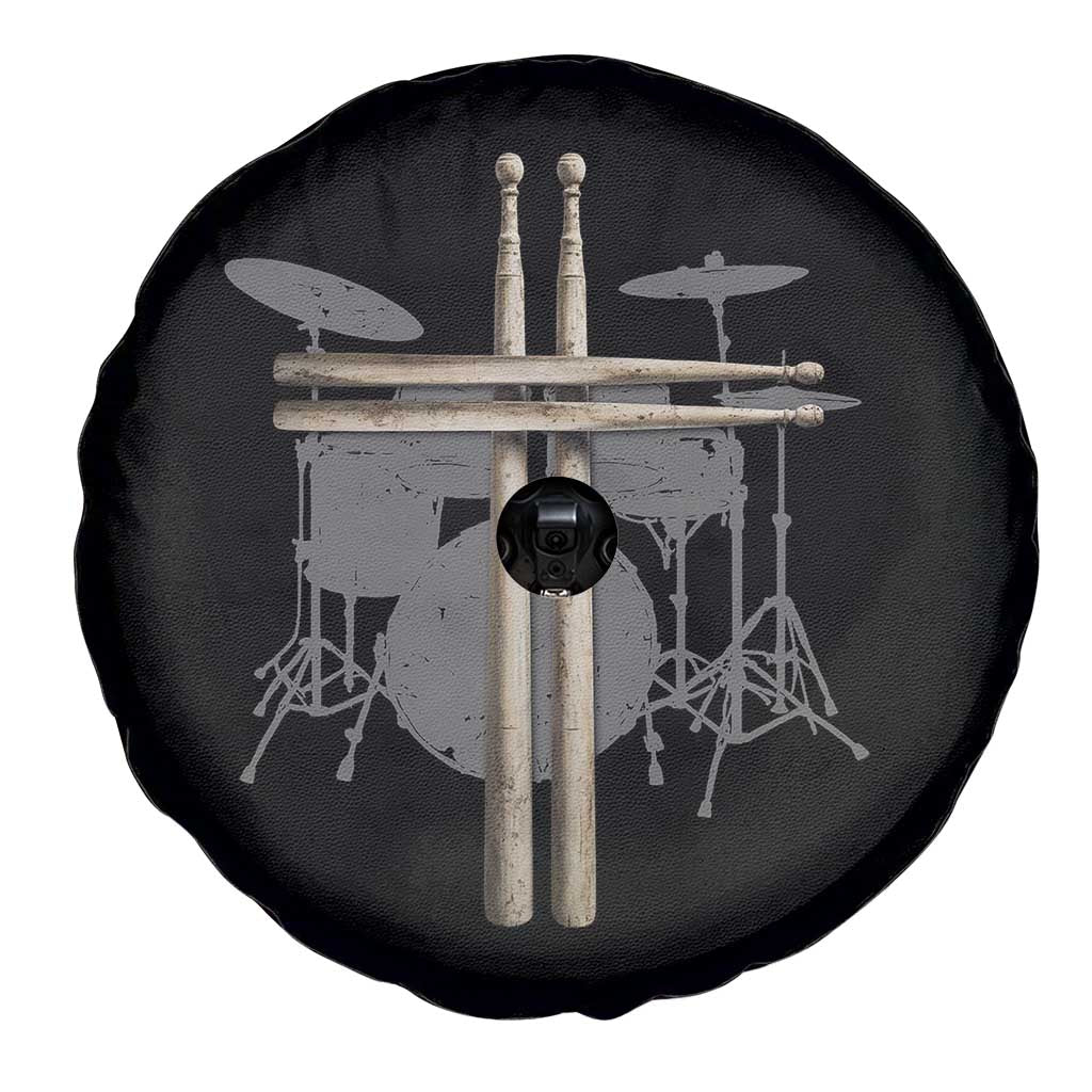 Christian Drummer Spare Tire Cover Drum Sticks Cross Percussionist Jesus Church TS10 Print Your Wear