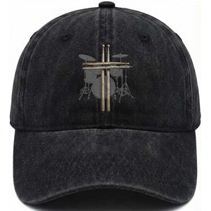 Christian Drummer Washed Cotton Baseball Cap Drum Sticks Cross Percussionist Jesus Church TS10 Print Your Wear