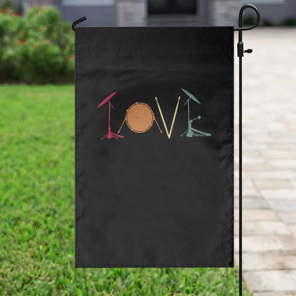 Retro Drummer Garden Flag Drum Love Drums Drumline TS10 Print Your Wear