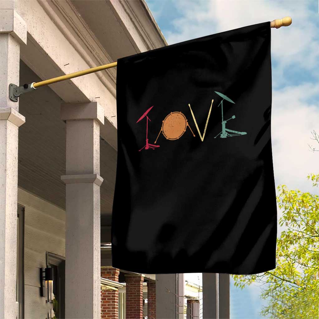 Retro Drummer Garden Flag Drum Love Drums Drumline TS10 Print Your Wear