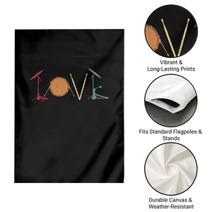 Retro Drummer Garden Flag Drum Love Drums Drumline TS10 Print Your Wear