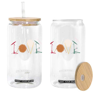 Retro Drummer Glass Can Drum Love Drums Drumline TS10 Print Your Wear