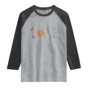 Retro Drummer Raglan Shirt Drum Love Drums Drumline TS10 Heather Gray Heather Charcoal Print Your Wear