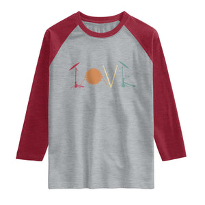 Retro Drummer Raglan Shirt Drum Love Drums Drumline TS10 Heather Gray Heather Red Print Your Wear