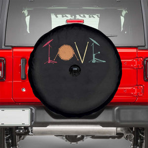 Retro Drummer Spare Tire Cover Drum Love Drums Drumline TS10 Black Print Your Wear