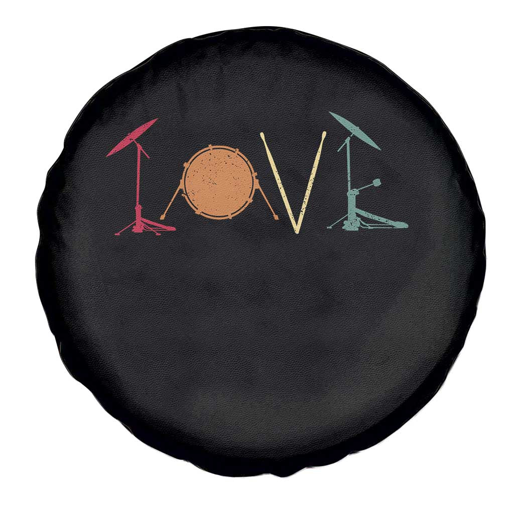 Retro Drummer Spare Tire Cover Drum Love Drums Drumline TS10 Print Your Wear