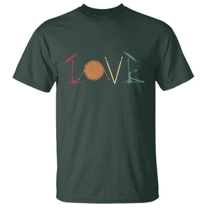 Retro Drummer T Shirt Drum Love Drums Drumline TS10 Dark Forest Green Print Your Wear