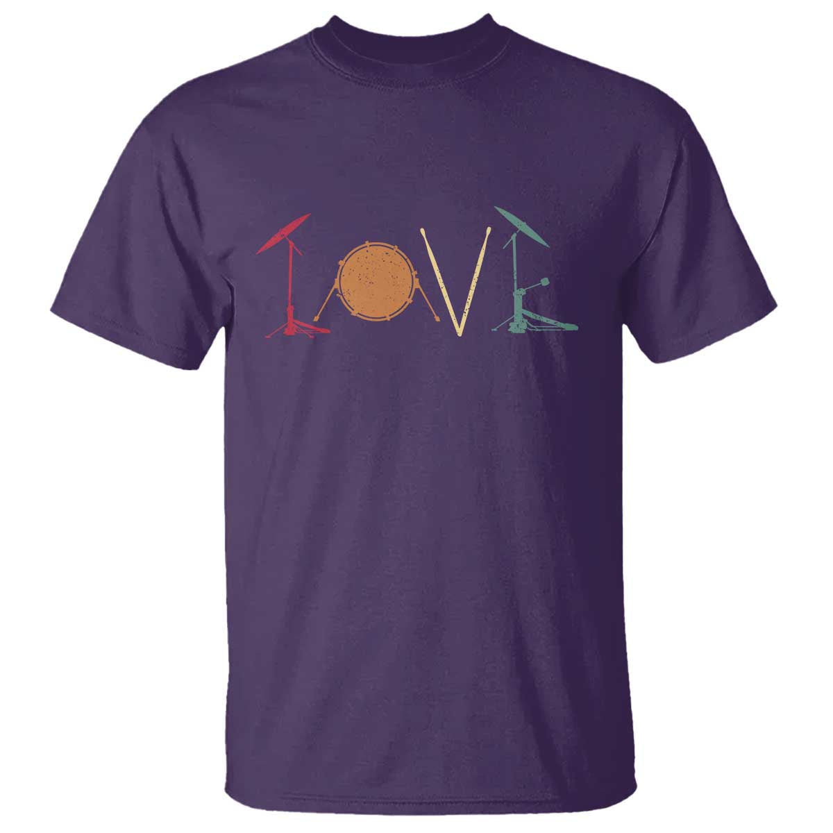 Retro Drummer T Shirt Drum Love Drums Drumline TS10 Purple Print Your Wear
