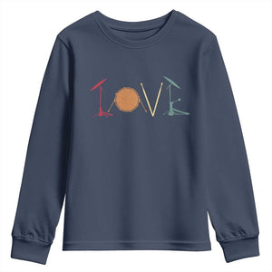 Retro Drummer Youth Sweatshirt Drum Love Drums Drumline TS10 Navy Print Your Wear