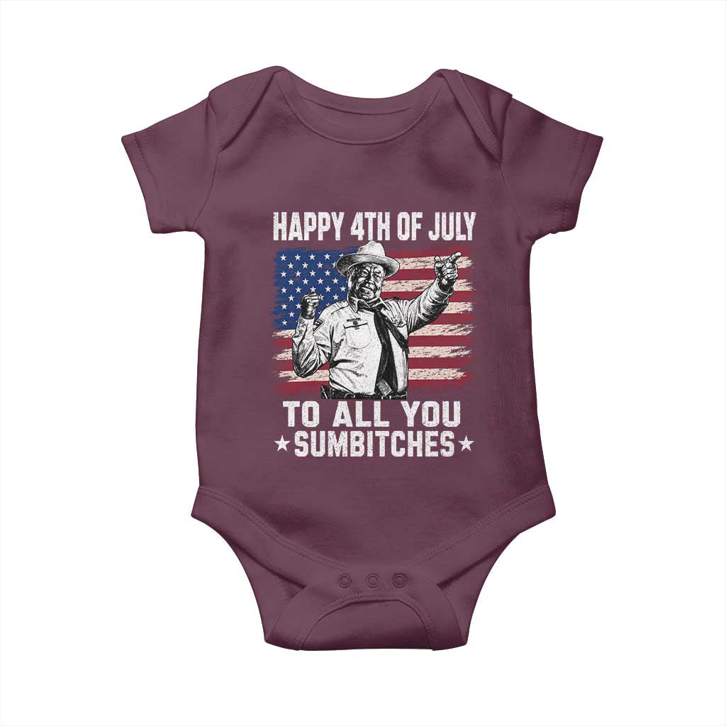 Happy 4th Of July To All You Sumbitches Baby Onesie Funny Independence Day Meme American Flag