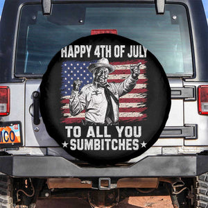 Happy 4th Of July To All You Sumbitches Spare Tire Cover Funny Independence Day Meme American Flag