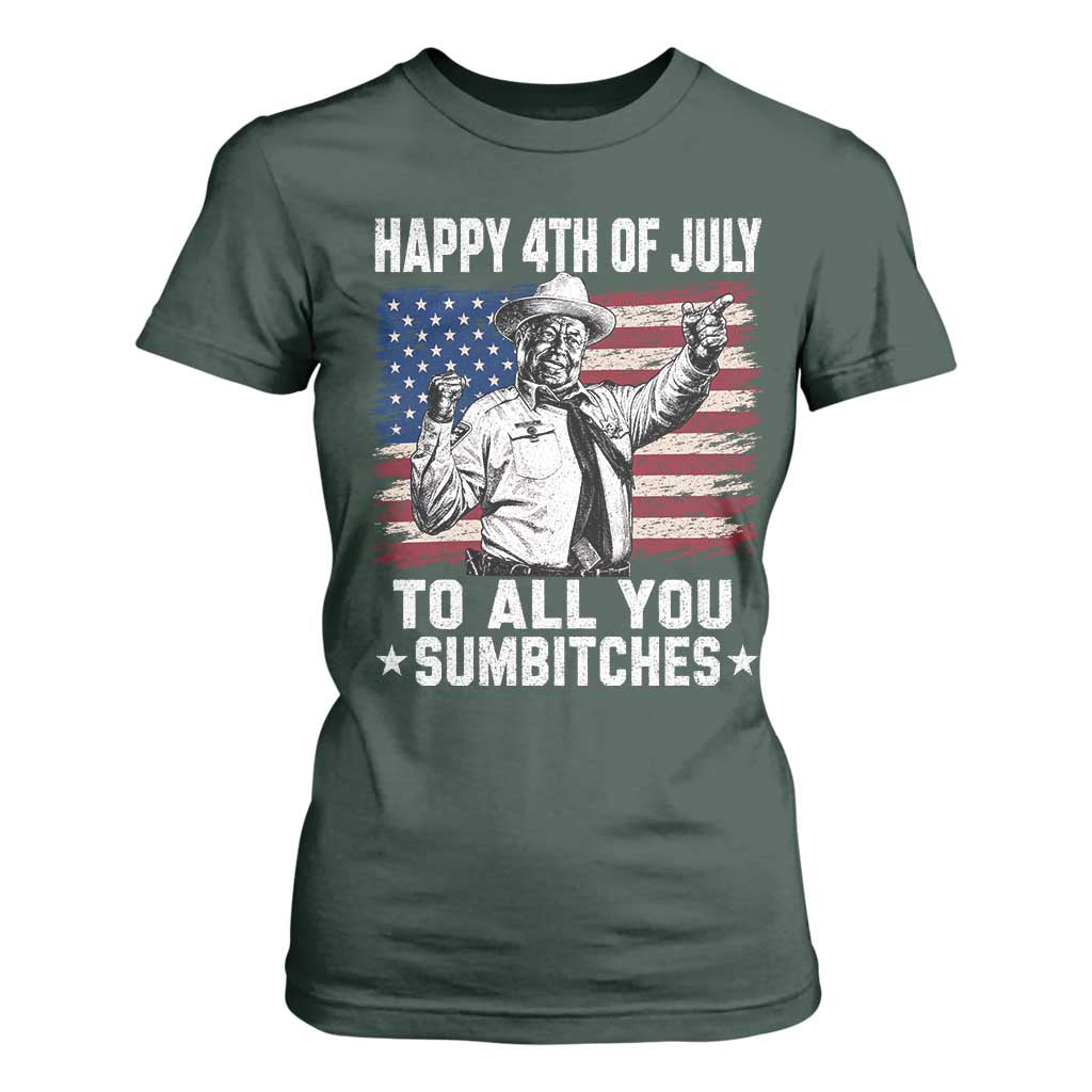 Happy 4th Of July To All You Sumbitches T Shirt For Women Funny Independence Day Meme American Flag