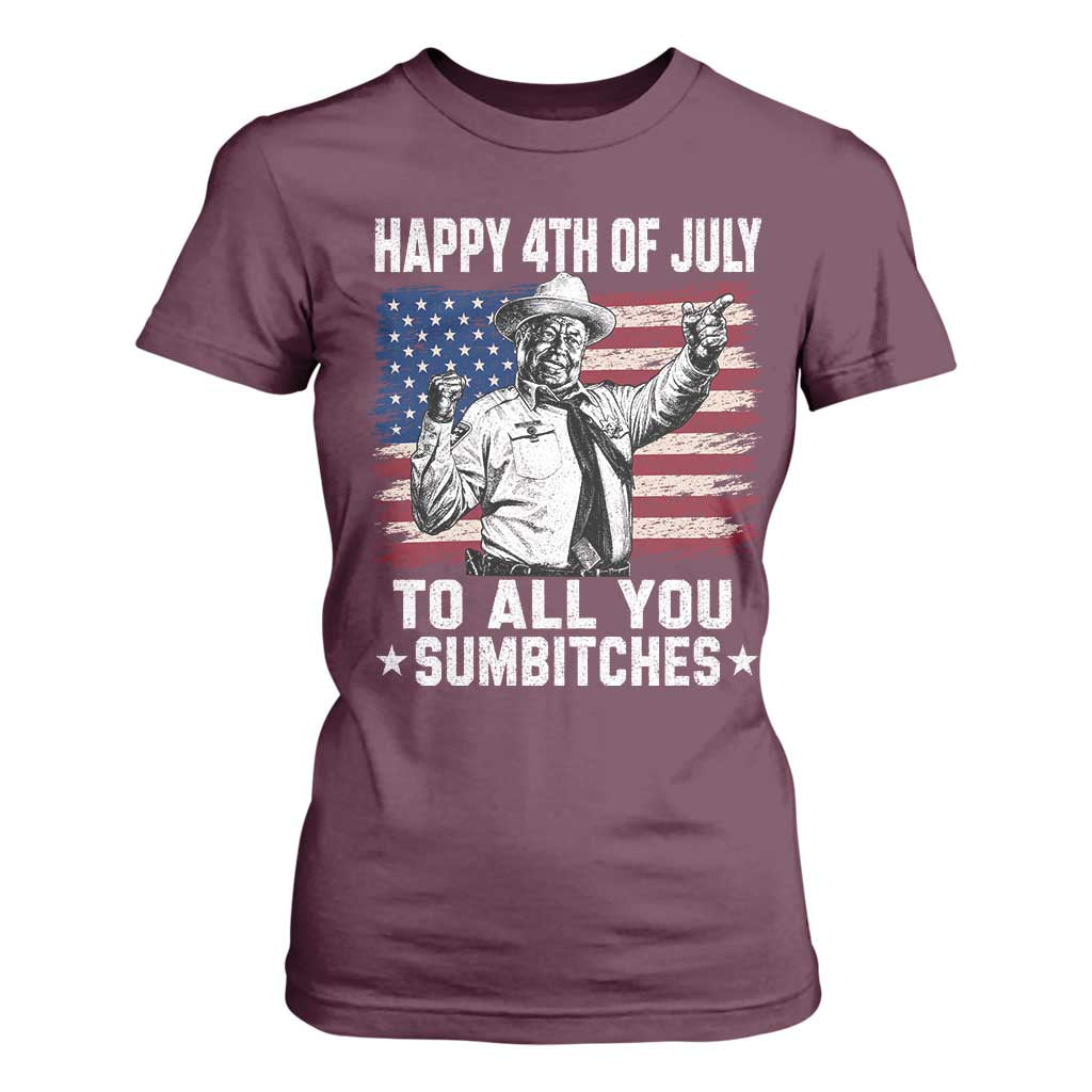 Happy 4th Of July To All You Sumbitches T Shirt For Women Funny Independence Day Meme American Flag