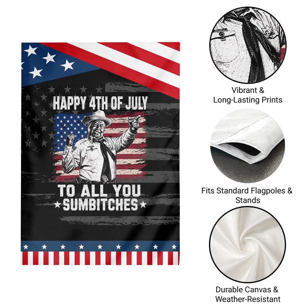 Happy 4th Of July To All You Sumbitches Patriotic Garden Flag Funny Independence Day Meme American Flag TS10 Print Your Wear
