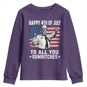 Happy 4th Of July To All You Sumbitches Youth Sweatshirt Funny Independence Day Meme American Flag