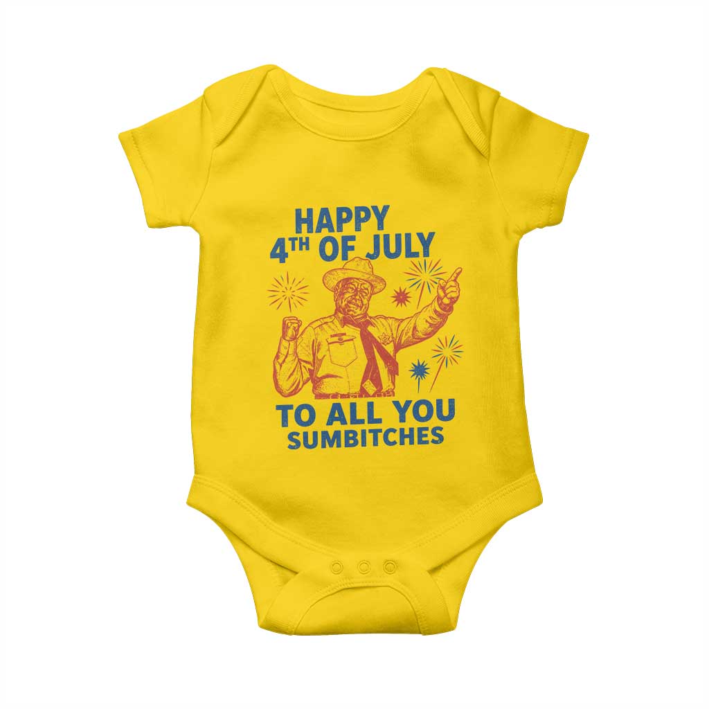 Happy 4th Of July To All You Sumbitches Baby Onesie Funny Independence Day Meme