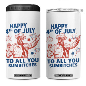 Happy 4th Of July To All You Sumbitches 4 in 1 Can Cooler Tumbler Funny Independence Day Meme TS10 One Size: 16 oz White Print Your Wear