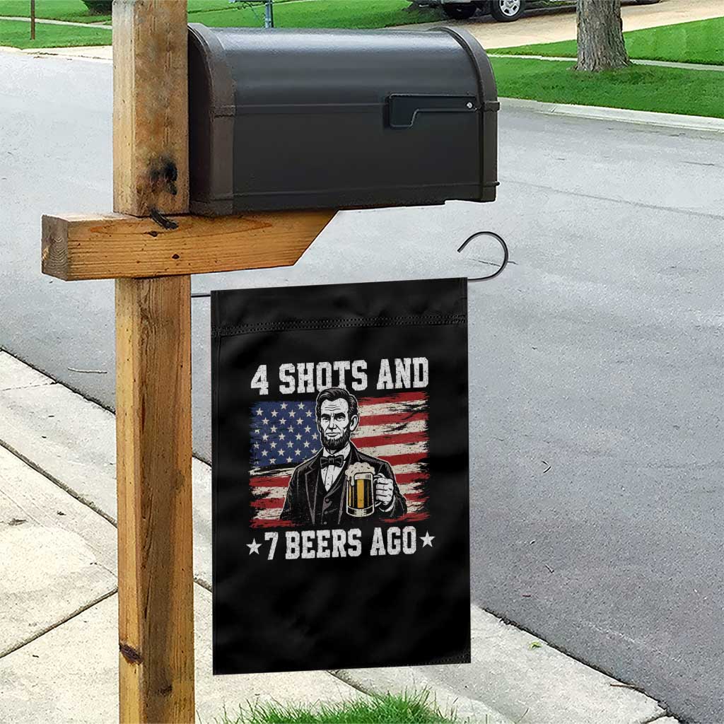 Funny 4th of July Abraham Lincoln Drinking Beer Garden Flag 4 Shots and 7 Beers Ago Patriotic Independence Day Meme TS10 Print Your Wear