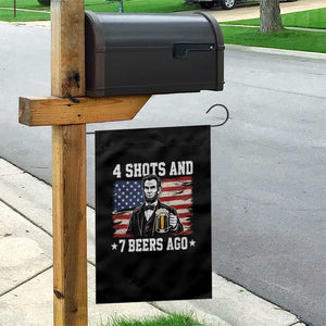 Funny 4th of July Abraham Lincoln Drinking Beer Garden Flag 4 Shots and 7 Beers Ago Patriotic Independence Day Meme TS10 Print Your Wear