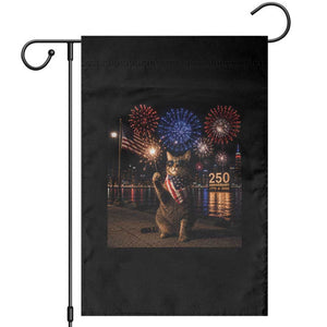 USA 250th Anniversary Cat Garden Flag Funny 4th Of July Independence Day 250 Years 1776 2026 Patriotic Celebration Meme