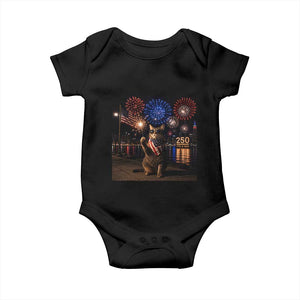 USA 250th Anniversary Cat Baby Onesie Funny 4th Of July Independence Day 250 Years 1776 2026 Patriotic Celebration Meme