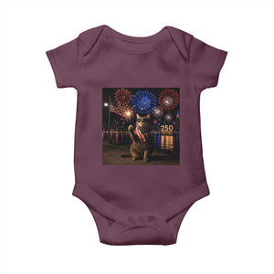USA 250th Anniversary Cat Baby Onesie Funny 4th Of July Independence Day 250 Years 1776 2026 Patriotic Celebration Meme