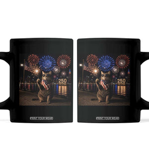 USA 250th Anniversary Cat Coffee Mug Funny 4th Of July Independence Day 250 Years 1776 2026 Patriotic Celebration Meme
