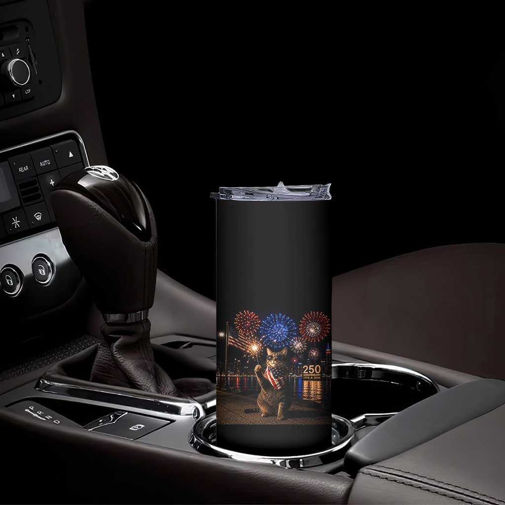 USA 250th Anniversary Cat Skinny Tumbler Funny 4th Of July Independence Day 250 Years 1776 2026 Patriotic Celebration Meme