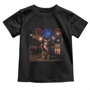 USA 250th Anniversary Cat Toddler T Shirt Funny 4th Of July Independence Day 250 Years 1776 2026 Patriotic Celebration Meme