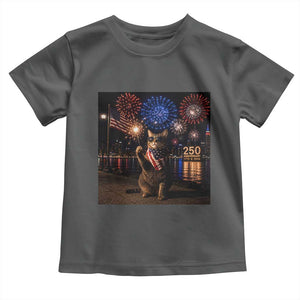 USA 250th Anniversary Cat Toddler T Shirt Funny 4th Of July Independence Day 250 Years 1776 2026 Patriotic Celebration Meme