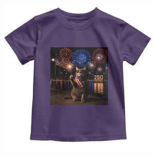 USA 250th Anniversary Cat Toddler T Shirt Funny 4th Of July Independence Day 250 Years 1776 2026 Patriotic Celebration Meme