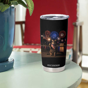 USA 250th Anniversary Cat Tumbler Cup Funny 4th Of July Independence Day 250 Years 1776 2026 Patriotic Celebration Meme