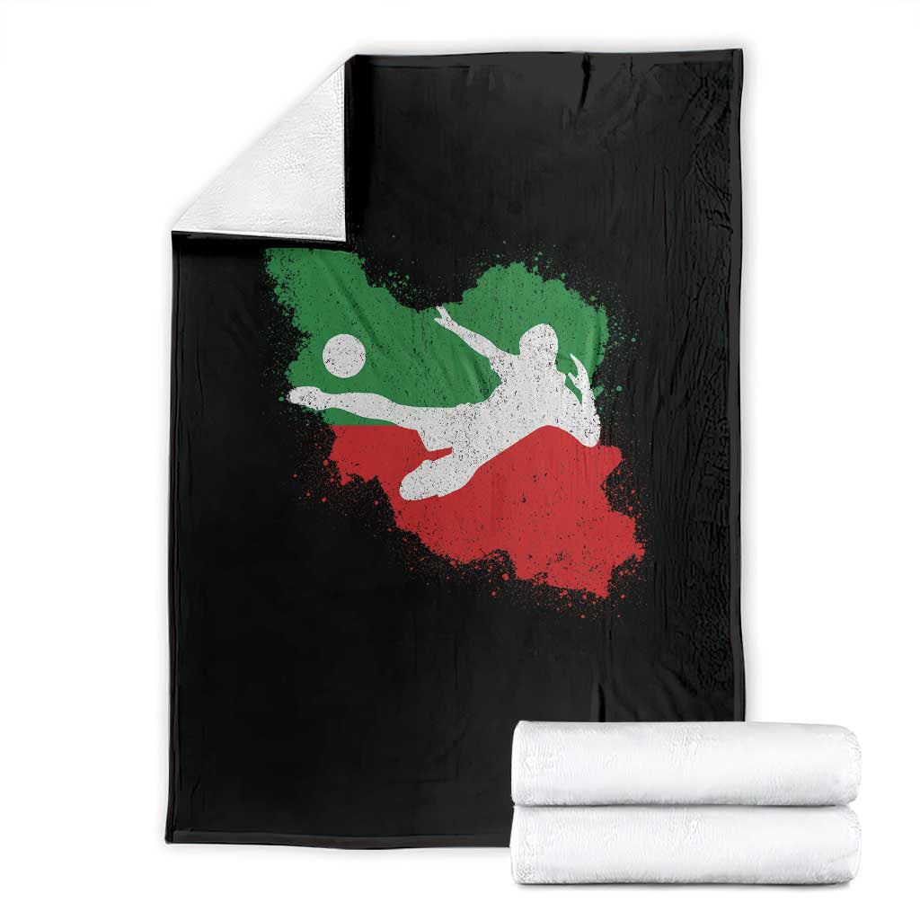 Iran Soccer Throw Blanket Vintage Watercolors Iran Flag Iranian World Football Fan TS10 Black Print Your Wear
