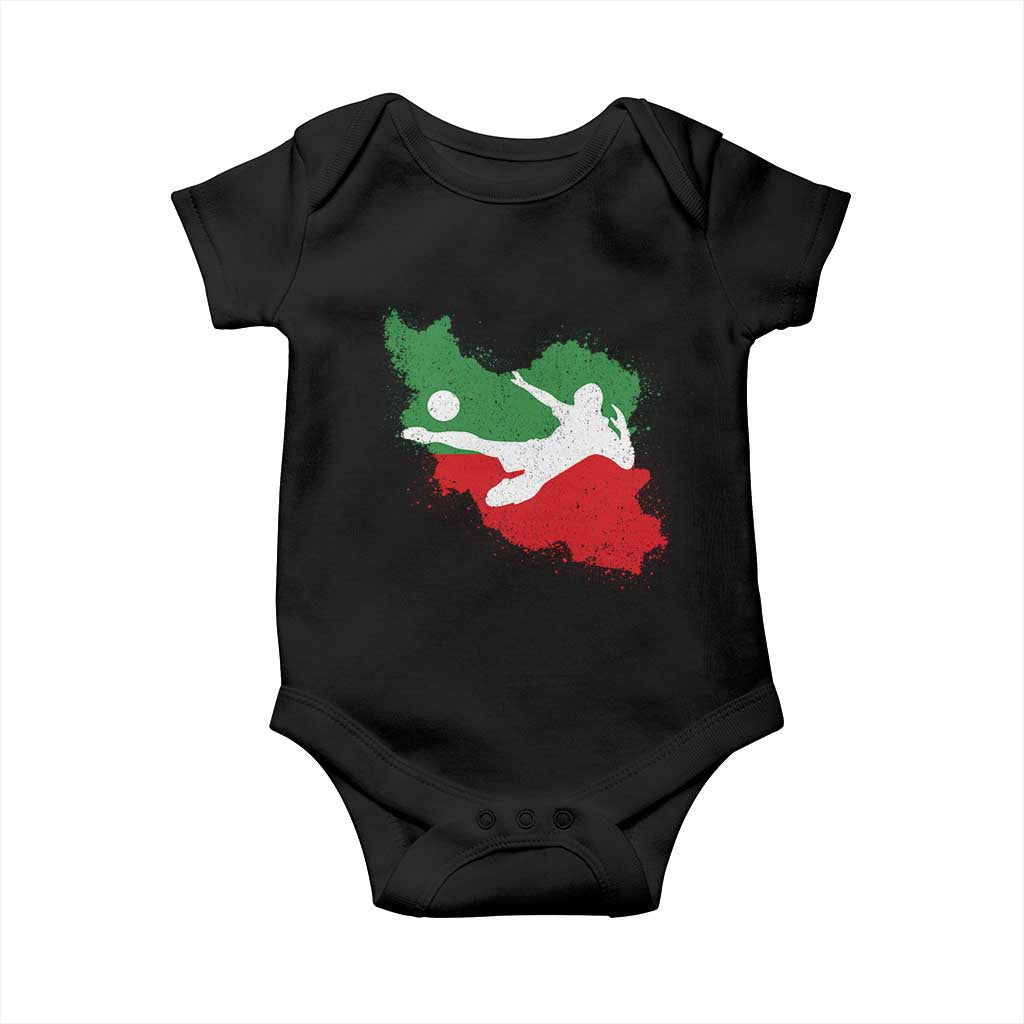 Iran Soccer Baby Onesie Vintage Watercolors Iran Flag Iranian World Football Fan TS10 Black Print Your Wear