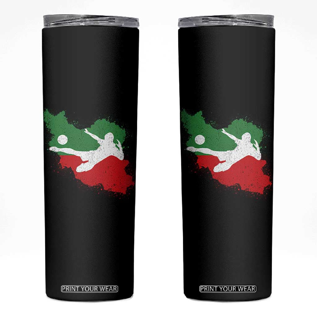 Iran Soccer Skinny Tumbler Vintage Watercolors Iran Flag Iranian World Football Fan TS10 Black Print Your Wear