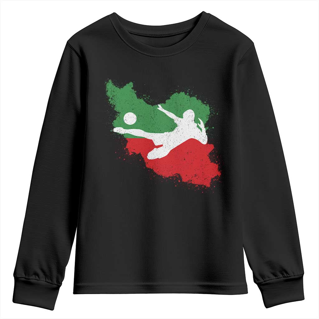Iran Soccer Youth Sweatshirt Vintage Watercolors Iran Flag Iranian World Football Fan TS10 Black Print Your Wear