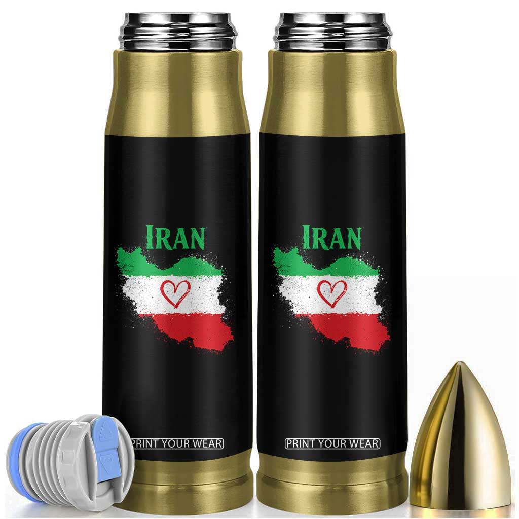Iran Heart Map Flag Bullet Tumbler Retro Vintage Watercolors Freedom Iranian Persian TS10 Black Print Your Wear