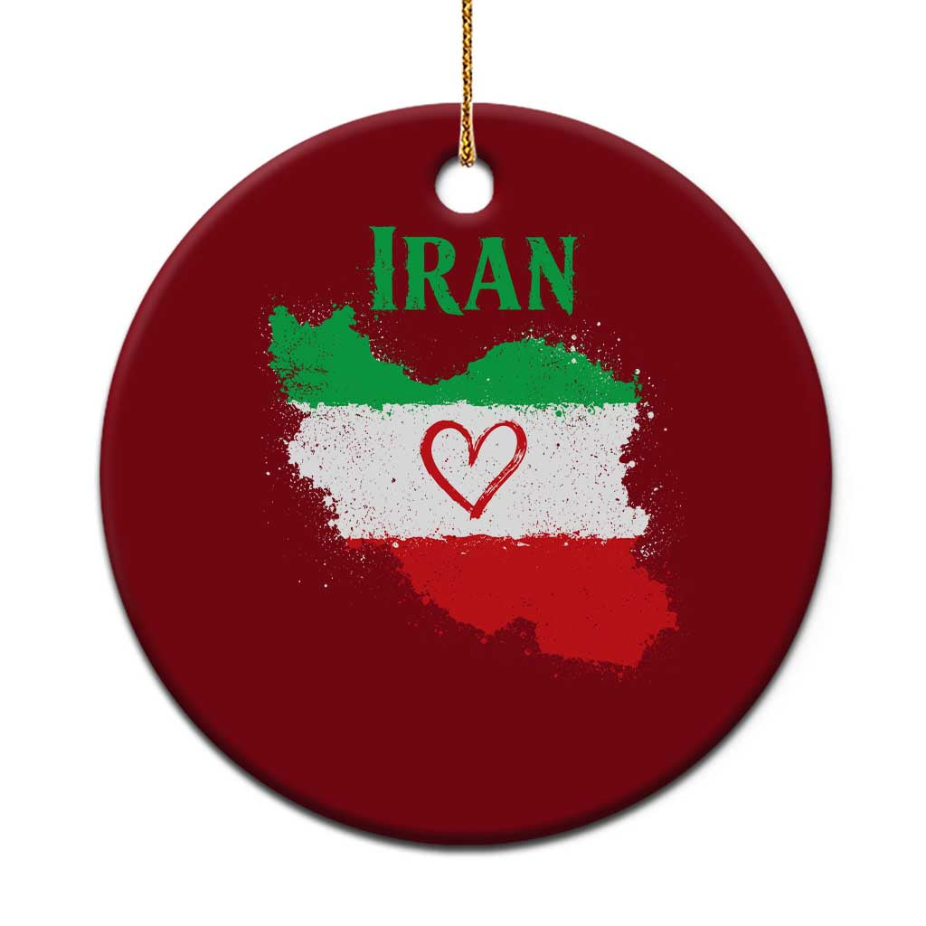 Iran Heart Map Flag Ceramic Ornament Retro Vintage Watercolors Freedom Iranian Persian TS10 1pc Red Print Your Wear