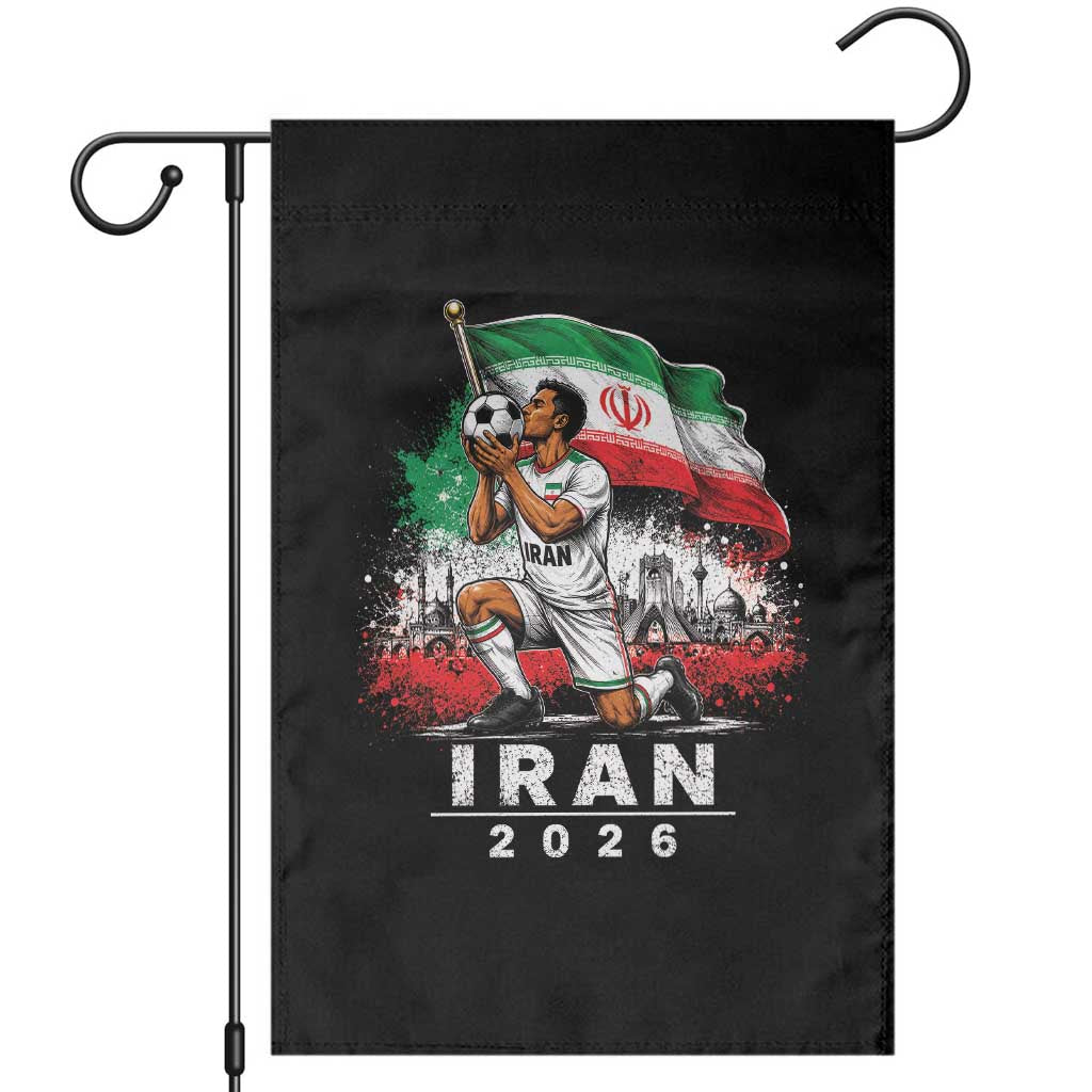 Iran Soccer 2026 Garden Flag Retro Vintage Watercolors Iranian Persian World Football Fan TS10 Black Print Your Wear