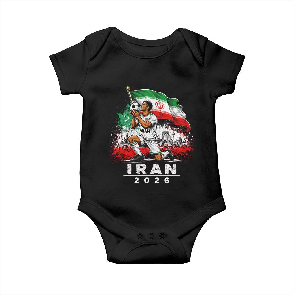 Iran Soccer 2026 Baby Onesie Retro Vintage Watercolors Iranian Persian World Football Fan TS10 Black Print Your Wear