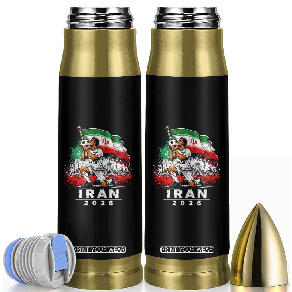 Iran Soccer 2026 Bullet Tumbler Retro Vintage Watercolors Iranian Persian World Football Fan TS10 Black Print Your Wear