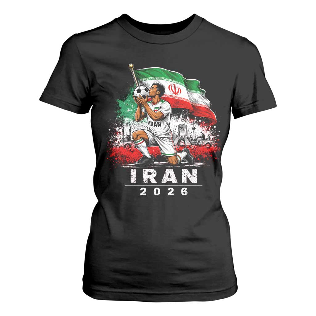Iran Soccer 2026 T Shirt For Women Retro Vintage Watercolors Iranian Persian World Football Fan TS10 Black Print Your Wear
