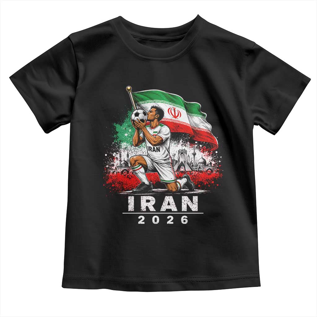 Iran Soccer 2026 Toddler T Shirt Retro Vintage Watercolors Iranian Persian World Football Fan TS10 Black Print Your Wear