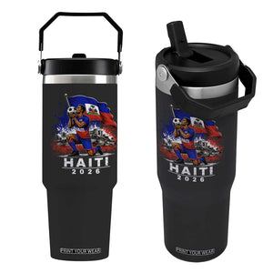 Haiti Soccer 2026 Flip Straw Tumbler Haitian World Football Fan Ayiti Lover