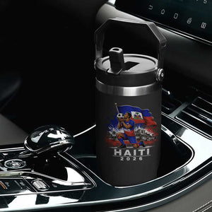 Haiti Soccer 2026 Flip Straw Tumbler Haitian World Football Fan Ayiti Lover
